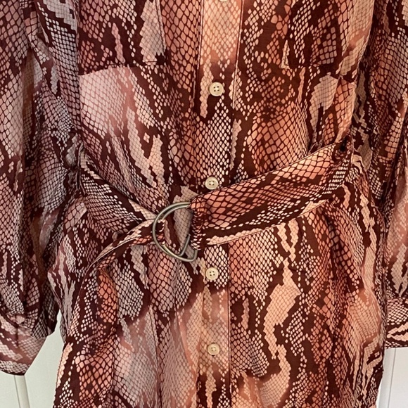 New! Current/Elliott The Carmel Dress in Peach Whip Python NWT 33496 - Picture 7 of 16